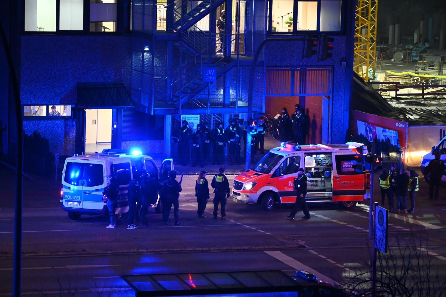 Blick auf den Einsatzort in Hamburg.