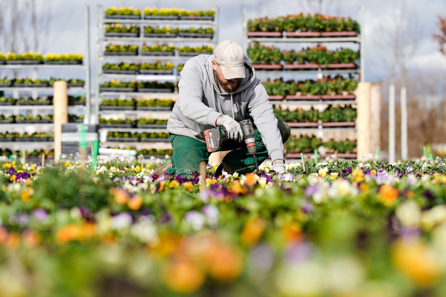 Letzte Vorbereitungen auf dem Gelände der Bundesgartenschau.