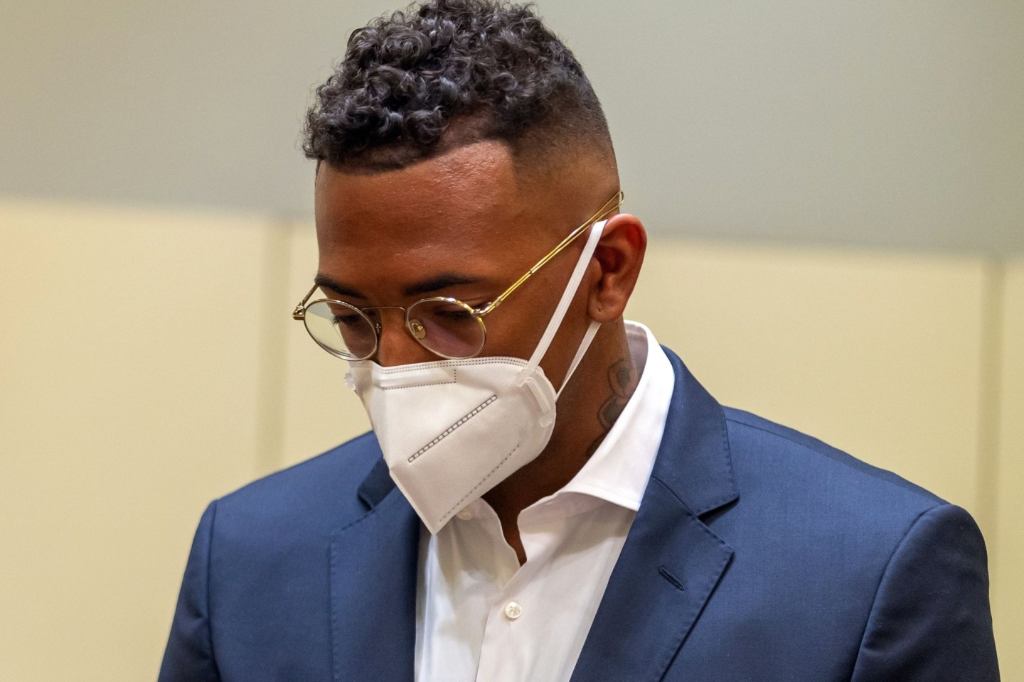 Jérôme Boateng zu Beginn des Prozesses gegen ihn im Amtsgericht München.