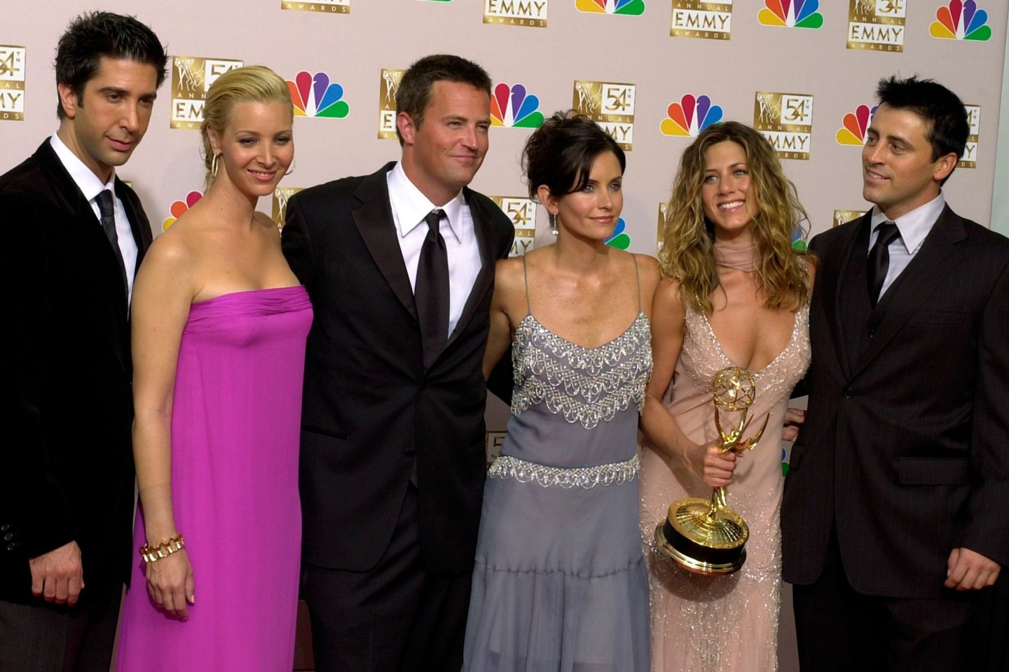 David Schwimmer (l-r), Lisa Kudrow, Matthew Perry, Courteney Cox, Jennifer Aniston und Matt LeBlanc standen für die beliebte TV-Serie «Friends» gemeinsam vor der Kamera.