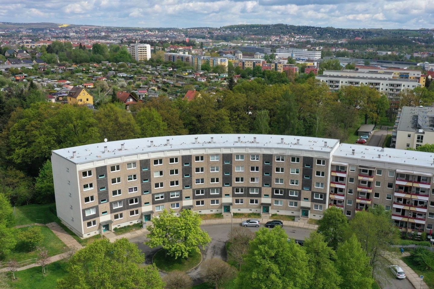 Ein Plattenbau in Gera Lusan, der mittlerweile unter Denkmalschutz steht.