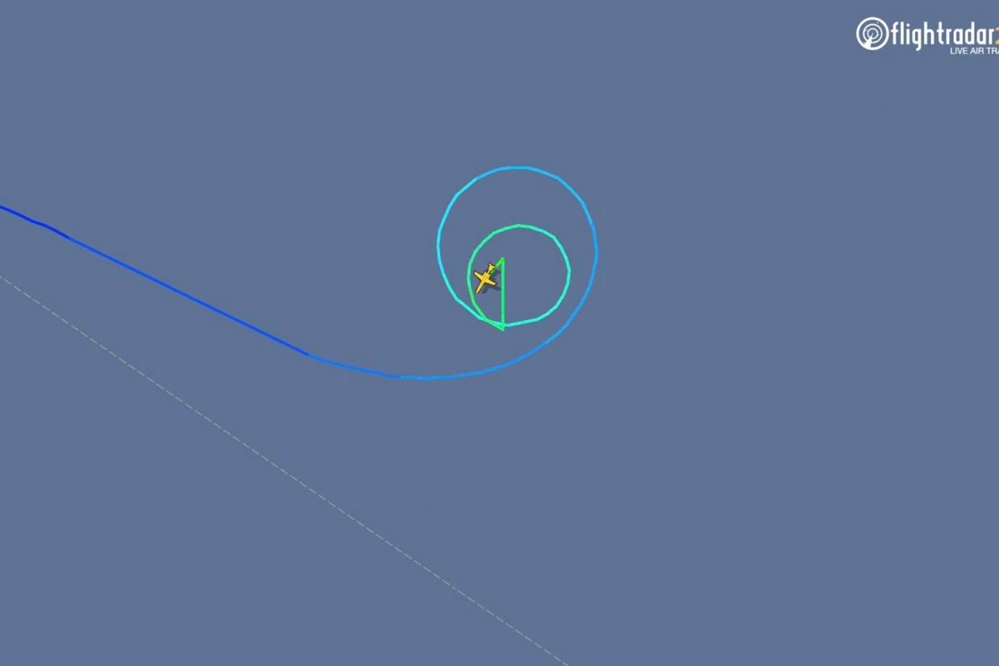 Radarbild: Die Flugbahn der Cessna 551 vor ihrem Absturz in die Ostsee.