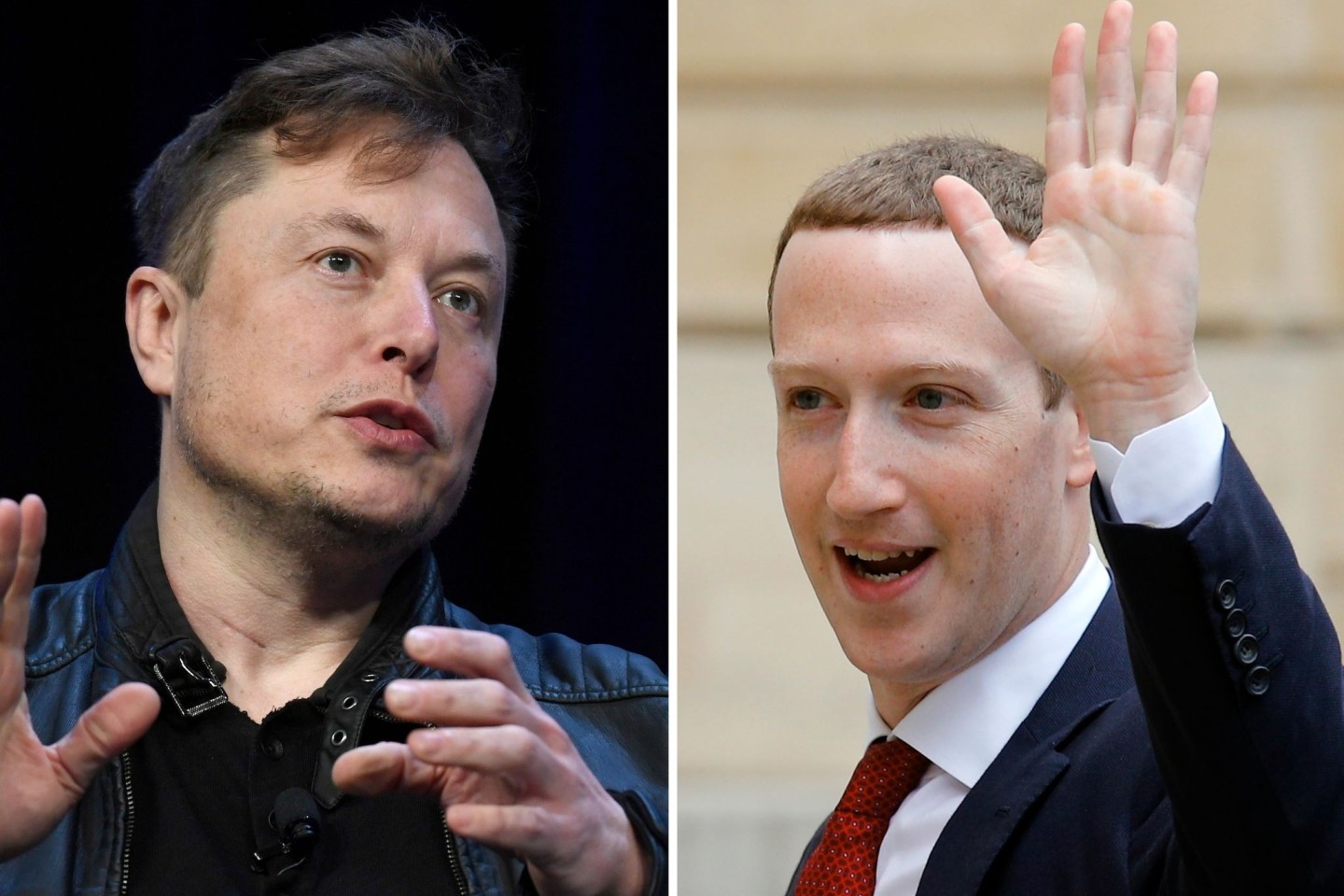 Twitter-Chef Elon Musk (l) und Facebook-Gründer Mark Zuckerberg.