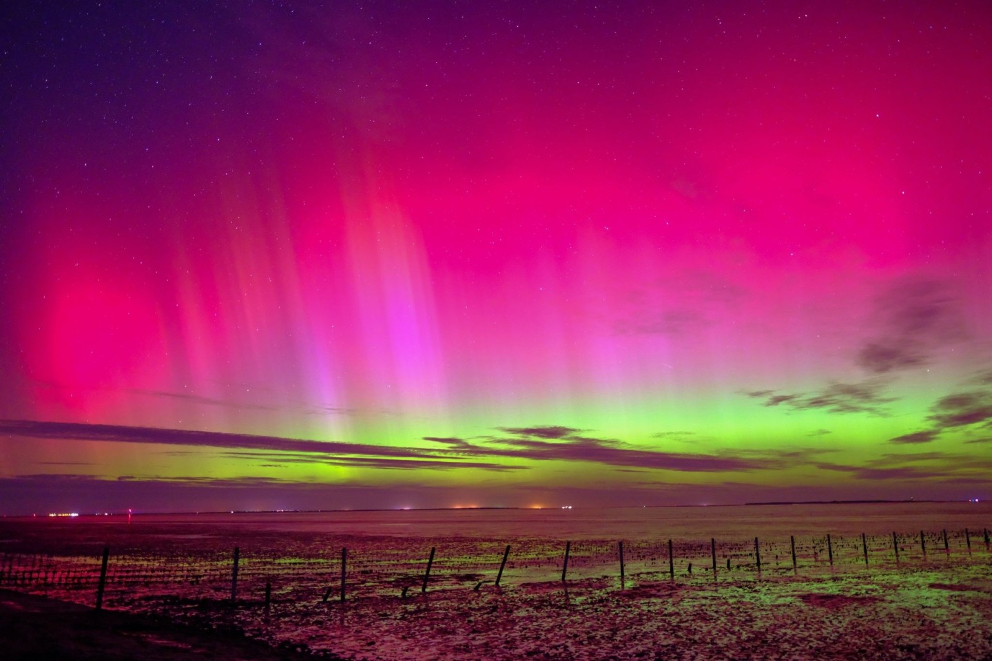 Immer wieder sind auch in Deutschland Polarlichter zu sehen, wie hier in Niedersachsen.