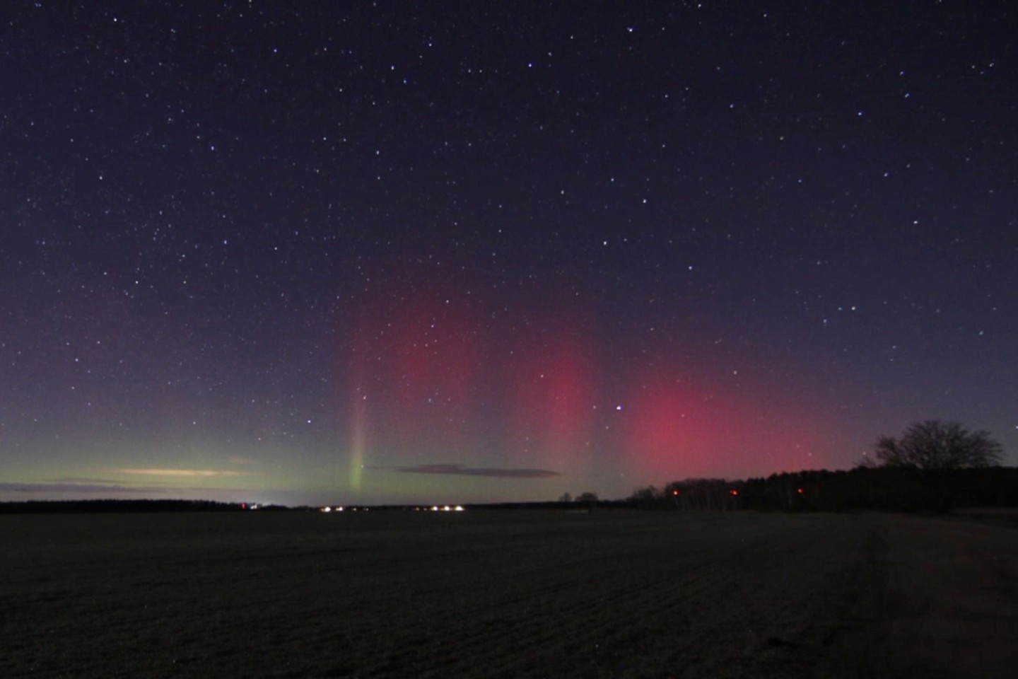 Polarlichter über Jerichow in Sachsen-Anhalt.