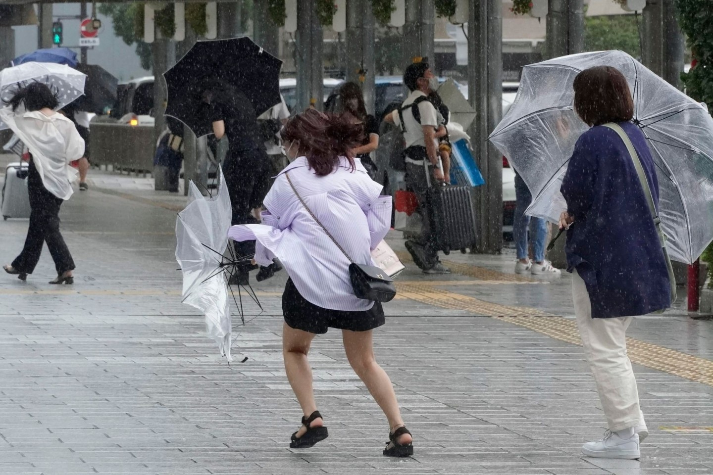 Regen und starker Wind in Hamamatsu.